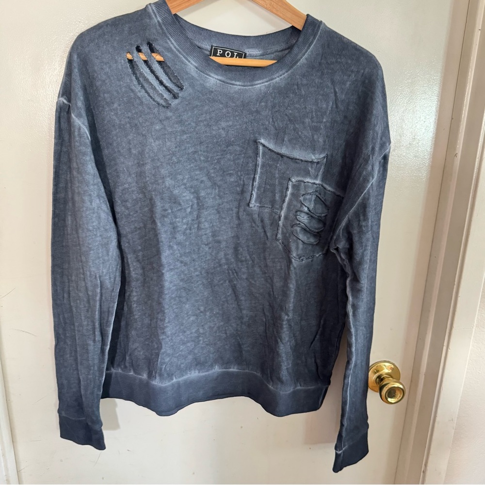 New POL Navy Casual Sweatshirt